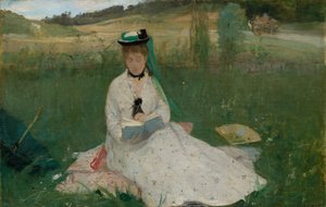 Lukeminen, 1873. tekijältä Berthe Morisot