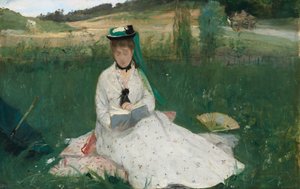 Lukeminen, 1873 tekijältä Berthe Morisot
