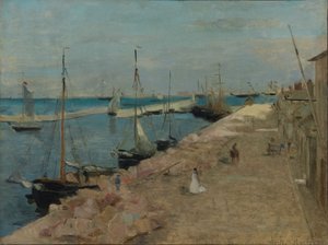 Cherbourgin satama tekijältä Berthe Morisot