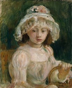 Nuori tyttö hattulla (öljy kankaalle) tekijältä Berthe Morisot