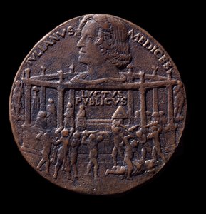 Pronssinen mitali Pazzin salaliitosta (1478).
