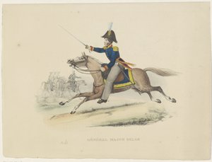Belgian kenraalimajuri, 1830 Belgian kenraalimajuri (nimi esineessä) Belgialaiset puvut: vanha ja moderni, sotilaallinen, siviili- ja uskonnollinen, 1830 (sarjan nimi) tekijältä Bertrand