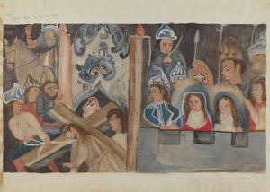 Ristin asema nro 7: Jeesus lankee toisen kerran, n. 1936. tekijältä Beulah Bradleigh