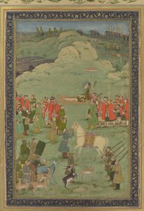 Keisari Aurangzeb kantoi palankiinia, n. 1705-20. tekijältä Bhavanidas