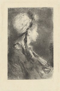 Taiteilijan vaimo profiilissa oikealle päin, c. 1880.