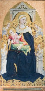 Madonna lapsen ja neljän enkelin kanssa, noin 1433 (tempera ja lehtikulta paneelille). tekijältä Bicci di Lorenzo