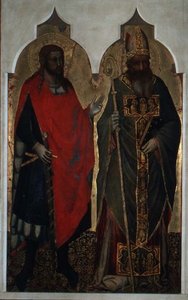 St. Julianus ja St. Zenobius (tempera paneelissa) tekijältä Bicci di Lorenzo