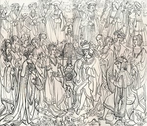 Ranskan kuninkaan Ludvig XII:n ja Mary Tudorin avioliitto 1500-luvulla, 1849.