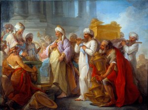 Solomon Liittouman arkin edessä Blaise Nicolas Le Sueurin (1716-1783) maalaus 1747 su. 0,96x1,27 m Caen, Musee des Beaux Arts tekijältä Blaise Nicolas Le Sueur