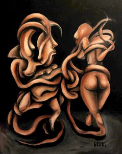 Adam & Eve, n. 2020 (akryyli kankaalle) tekijältä Blake Munch