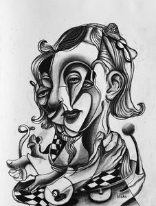 Picasso In Love, n. 2021 (hiili paperilla)