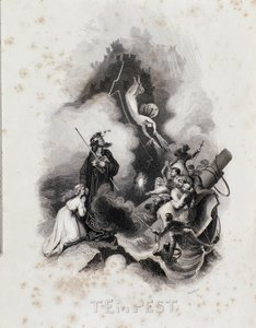 Blanchardin kaiverrus William Shakespearen Myrskyn ensimmäiseen näytökseen (kaiverrus tekijältä Blanchard Blanchard