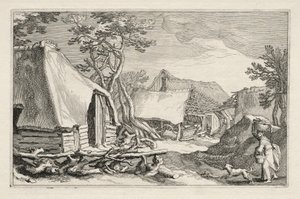 Maisema maalaistaloineen, 1613-1614. tekijältä Boetius Adams Bolswert