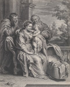 Pyhä perhe Pyhän Annan kanssa, n. 1625-35. tekijältä Boetius Adams Bolswert