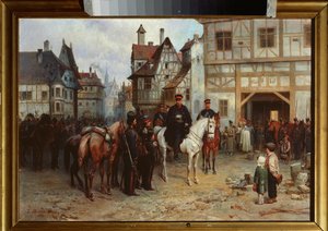 Kenraali Gebhard Leberecht von Blucher (1742-1819) kasakkojen kanssa Bautzenissa (Saksa)