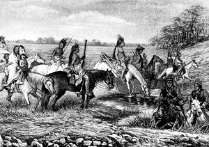 Navajo-intiaanit polulla