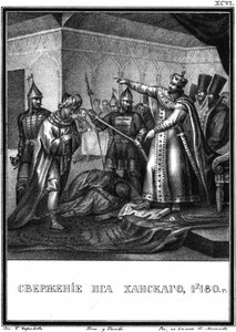 Tatari-mongolien ikeen loppu Venäjällä. 1480 Kuvitetusta Karamzinista, 1836