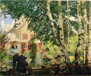 Kotona, 1914-18 tekijältä Boris Mikhailovich Kustodiev