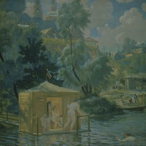 Uimarit, 1921 tekijältä Boris Mikhailovich Kustodiev