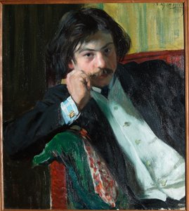 Runoilija Janko Lavrinin (1887-1986) muotokuva. Peinture de Boris Michailovich Kustodiev (Kustodiev) (1878-1927), Huile Sir Toile tekijältä Boris Mikhailovich Kustodiev