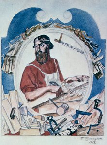 Puuseppä, 1918. tekijältä Boris Mikhailovich Kustodiev