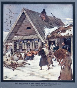 Asevoimien tarvikkeita kylässä tekijältä Boris Vasilievich Zvorykin