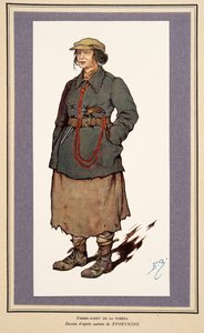Naispuolinen salainen agentti Histoire des Sovietsista, pub. 1922 (väri litho) tekijältä Boris Vasilievich Zvorykin