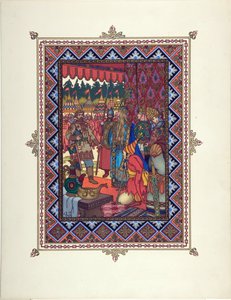 Kuvitus satuun Marya Morevna (Maria des mers) par Zvorykin, Boris Vasilievich (1872-1935 jälkeen), n. 1925 - Värilitografia, 27,3x20,5 - Yksityiskokoelma tekijältä Boris Vasilievich Zvorykin