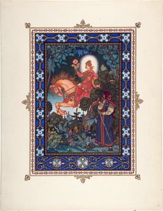Vassilissa la Belle (ou Vassilissa la tres belle) - Kuvitus satuun Vasilisa kaunis par Zvorykin, Boris Vasilievich (1872-1935 jälkeen), n. 1925 - Värilitografia, 27,3x20,5 - Yksityiskokoelma