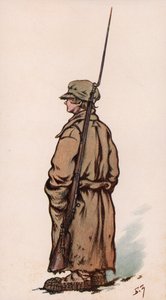 Nuori puna-armeijan sotilas, Venäjän sisällissota (väri litho) tekijältä Boris Vasilievich Zvorykin