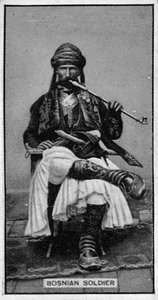 Bosnialainen sotilas 1800-luvun lopun valokuvasta tekijältä Bosnian Photographer