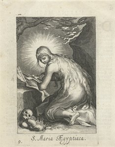 Egyptin pyhä Maria Eremittaria S. Maria Aegyptiaca (otsikko esineessä) Eremittaria (sarjan nimi) Sacra Eremus Ascetriarum (sarjan nimi) tekijältä Boëtius Adamsz. Bolswert