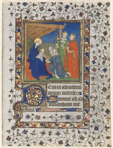 Bifolio tuntikirjasta: Adoration of the Magi, n. 1415. tekijältä Boucicaut Master