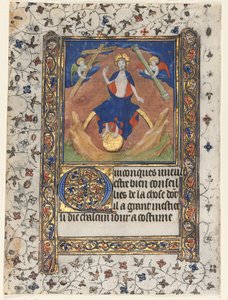 Lehti tuntikirjasta: Kristus tuomiossa, n. 1415. tekijältä Boucicaut Master