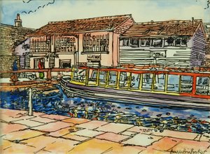 Canal Museum, Camden Lock (akvarelli paperille) tekijältä Brenda Brin Booker