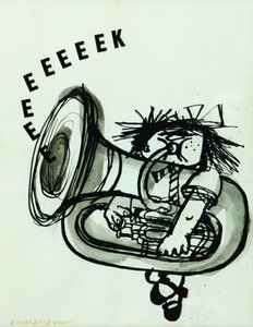 Eeeeeeeek! (mustetta paperille)