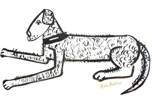 Hound Dog (sivellin ja muste paperille)