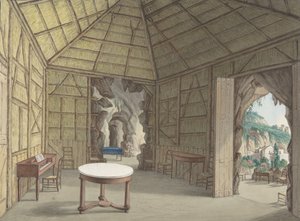 Ruokasali, Villa Barbaja, Napoli, 1800-1870. tekijältä British Anonymous 19th Century.