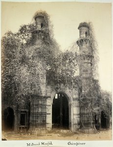 Mahmud Masjid (Nagina Masjid), Champaner, n. 1875 (b/w kuva) tekijältä British Photographer