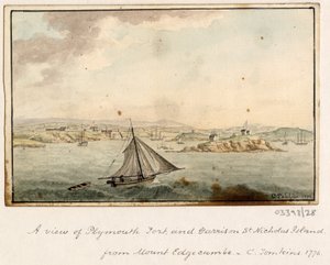 Sarja luonnoksia, näkymiä Isossa-Britanniassa, mantereella ja Amerikassa 1772-1778 (akvarelli) tekijältä British School