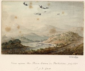 Sarja luonnoksia, näkymiä Isossa-Britanniassa, mantereella ja Amerikassa 1772-1778 (akvarelli) tekijältä British School
