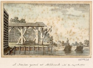 Sarja luonnoksia, näkymiä Isossa-Britanniassa, mantereella ja Amerikassa 1772-1778 (akvarelli) tekijältä British School