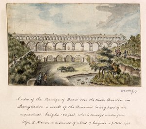 Sarja luonnoksia, näkymiä Isossa-Britanniassa, mantereella ja Amerikassa 1772-1778 (akvarelli) tekijältä British School