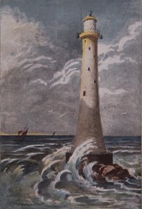 Eddystonen majakka, Plymouthin edustalla, 1800-luvun loppu (väri litho) tekijältä British School
