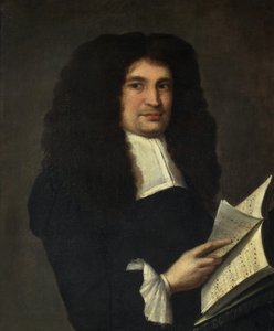 Muotokuva miehestä, jolla on musiikkikirja, n. 1700 (öljy kankaalle) tekijältä British School