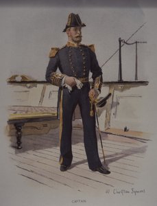 Kuninkaallisen laivaston kapteeni, 1800-luvun loppu (väri litho)