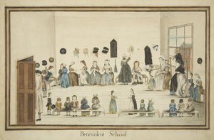 The Benevolent School, n. 1795 (akvarelli ja tussi paperille) tekijältä British School