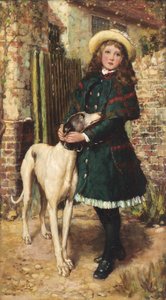 Puutarhan portilla, 1887 tekijältä Briton Riviere
