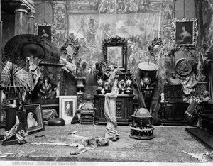 Firenzeläisen taidemaalarin Edoardo Gellin studio (m/v kuva)