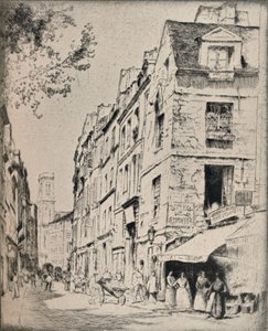 Hallesin sisäpiha, Rue St Jacques, 1915 tekijältä Bror Julius Olsson Nordfeldt